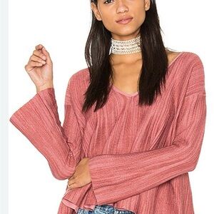 Free People Sundae Pullover Top in Rose